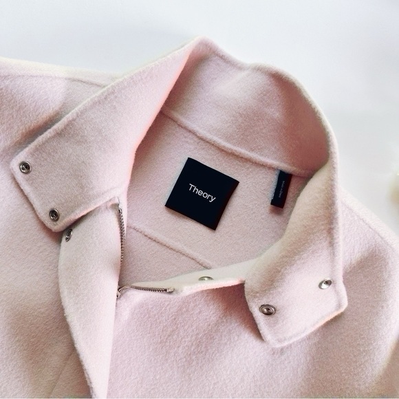 NEW Theory Double Face Wool & Cashmere Utility Coat Rosewood - Picture 5 of 9